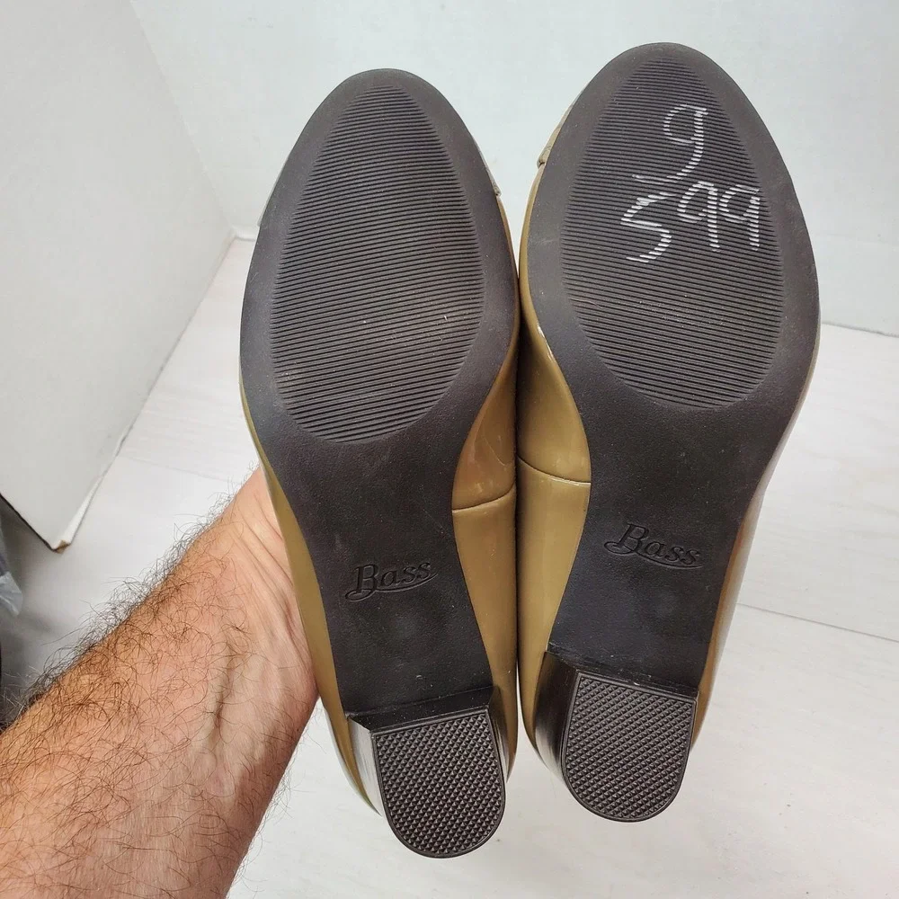 New G.H. Bass Pacey Nude Tan Faux Snakeskin Toe Heel Pumps 7M Grandma‎ Core
